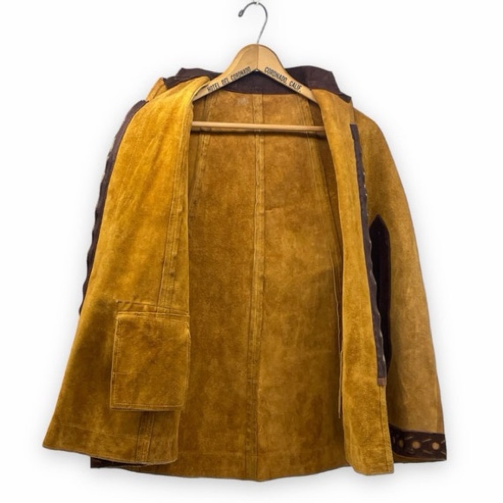 Vintage Leather unisex Poncho - Suede Poncho, - Picture 4 of 7